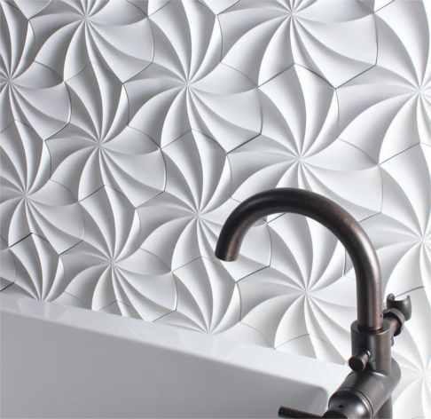 kaleidoscope cast architectural concrete tile white