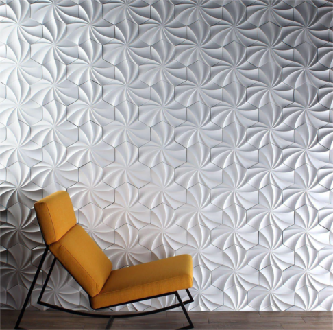 kaleidoscope cast architectural concrete tile white